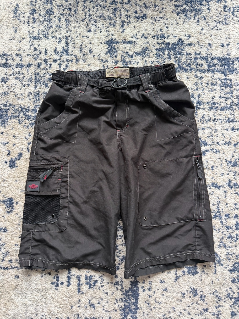 Vintage Lees Dungarees Men's Black Utility Cargo Shorts